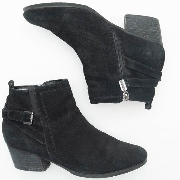 Blondo Idra Black Suede Ankle Buckle Boot Size 8.5 - Picture 6 of 11